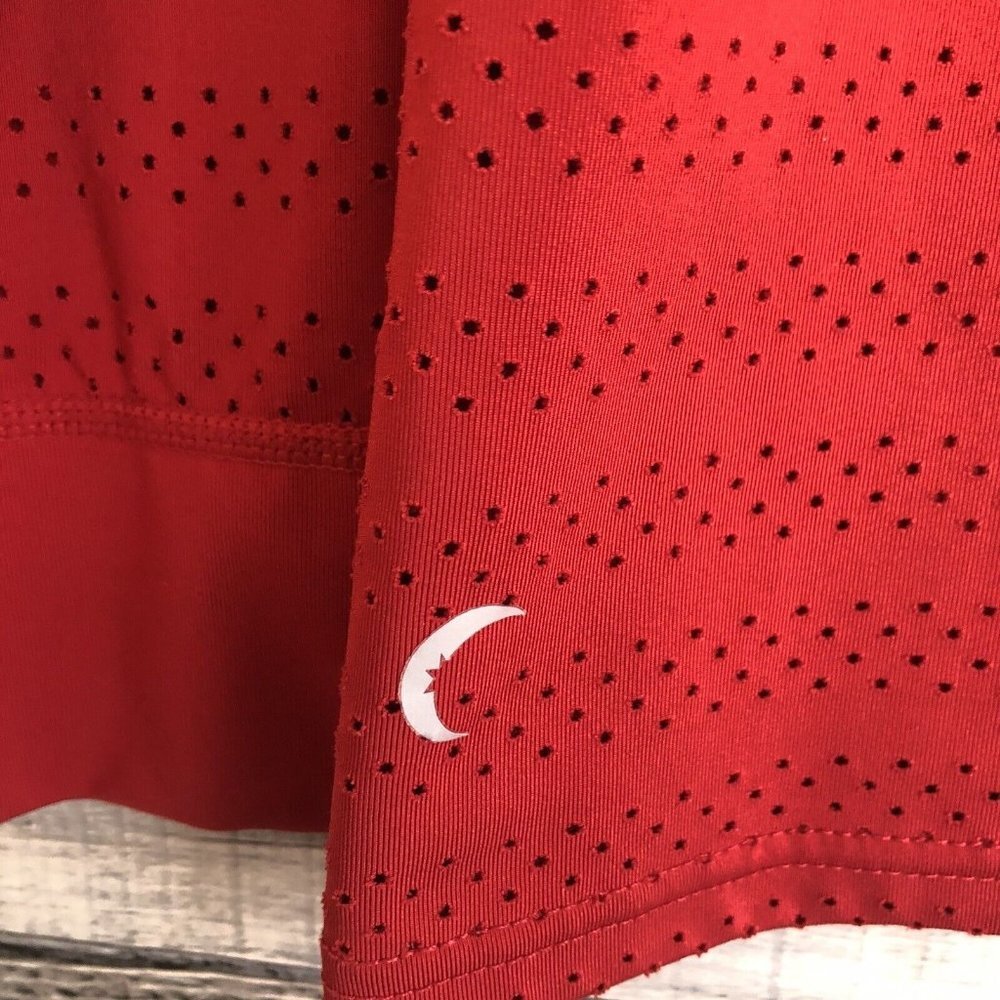Zyia Active Shirt Womens Large Red Long Sleeved Perforated Mesh Workout Athletic - Picture 7 of 9